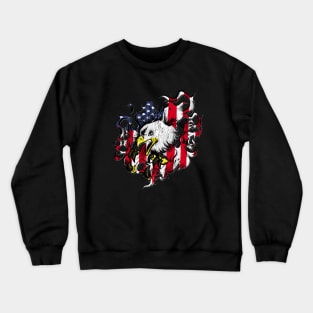 American Flag and Eagle USA Patriot Veteran Pride T Shirt Crewneck Sweatshirt